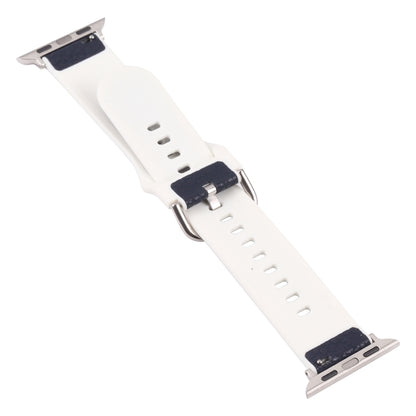 Litchi TPU Watch Band For Apple Watch Ultra 49mm&Watch Ultra 2 49mm / Series 9&8&7 45mm / SE 3&SE 2&6&SE&5&4 44mm / 3&2&1 42mm(Blue White) by bashfashion