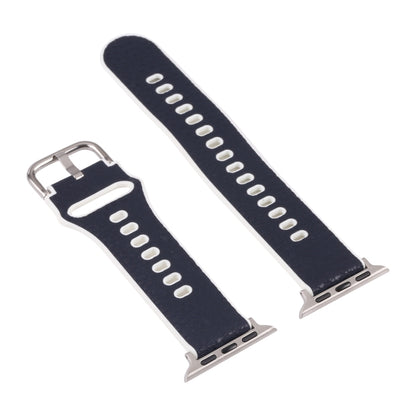 Litchi TPU Watch Band For Apple Watch Ultra 49mm&Watch Ultra 2 49mm / Series 9&8&7 45mm / SE 3&SE 2&6&SE&5&4 44mm / 3&2&1 42mm(Blue White) by bashfashion