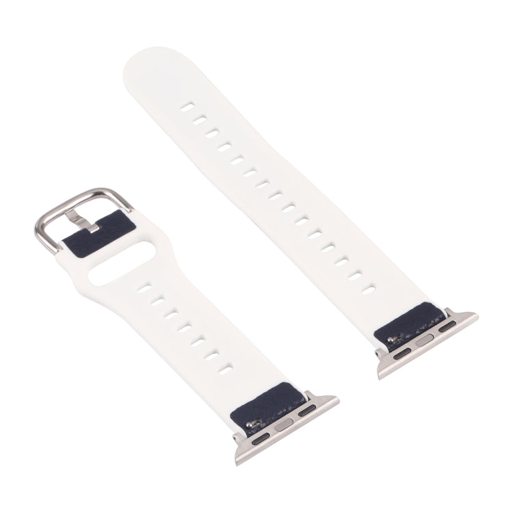 Litchi TPU Watch Band For Apple Watch Ultra 49mm&Watch Ultra 2 49mm / Series 9&8&7 45mm / SE 3&SE 2&6&SE&5&4 44mm / 3&2&1 42mm(Blue White) by bashfashion