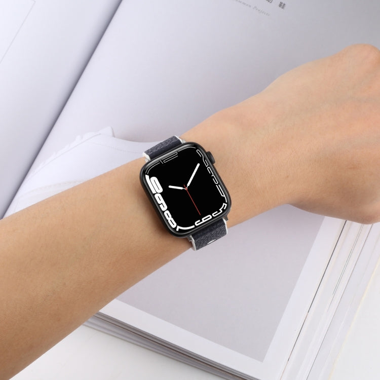 Litchi TPU Watch Band For Apple Watch Ultra 49mm&Watch Ultra 2 49mm / Series 9&8&7 45mm / SE 3&SE 2&6&SE&5&4 44mm / 3&2&1 42mm(Blue White) by bashfashion