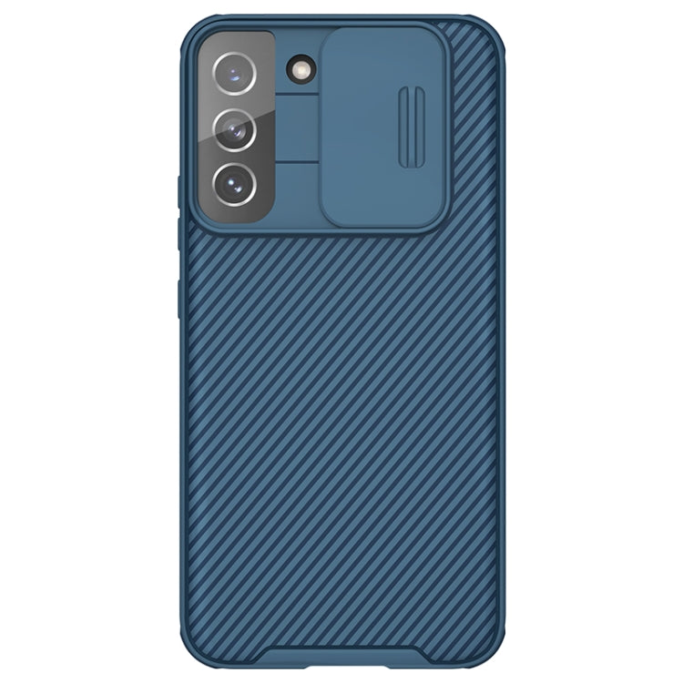 For Samsung Galaxy S22+ 5G NILLKIN Black Mirror Pro Series Camshield Phone Case(Blue) by NILLKIN