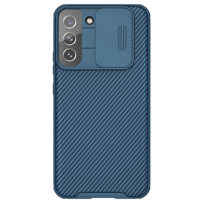 For Samsung Galaxy S22+ 5G NILLKIN Black Mirror Pro Series Camshield Phone Case(Blue) by NILLKIN