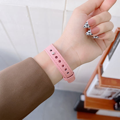 Genuine Leather Watch Band For Apple Watch Series 9&8&7 41mm / SE 3&SE 2&6&SE&5&4 40mm / 3&2&1 38mm(Pink) by bashfashion