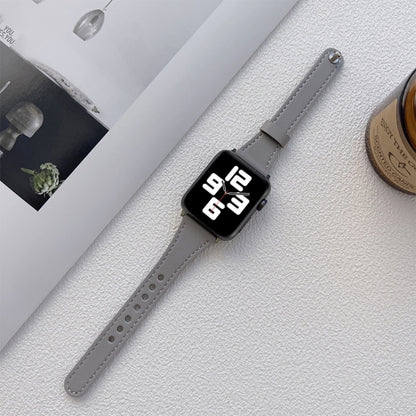 Genuine Leather Watch Band For Apple Watch Ultra 49mm&Watch Ultra 2 49mm / Series 9&8&7 45mm / SE 3&SE 2&6&SE&5&4 44mm / 3&2&1 42mm(Grey) by bashfashion