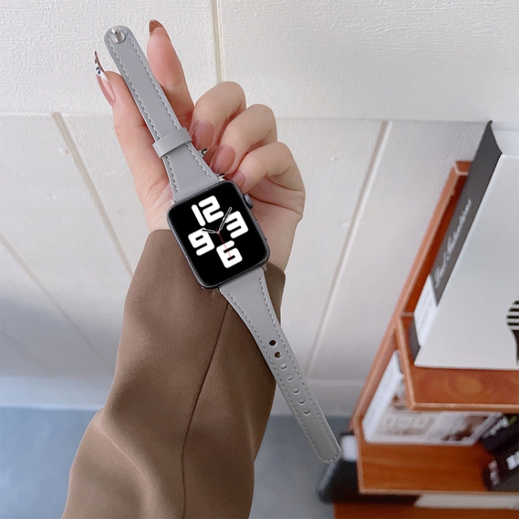 Genuine Leather Watch Band For Apple Watch Ultra 49mm&Watch Ultra 2 49mm / Series 9&8&7 45mm / SE 3&SE 2&6&SE&5&4 44mm / 3&2&1 42mm(Pink) by bashfashion