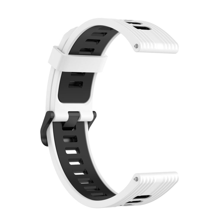 For Amazfit GTR 3/GTR 3 Pro/GTR 2 22mm Two-color Stripe Silicone Watch Band(White Black) by bashfashion
