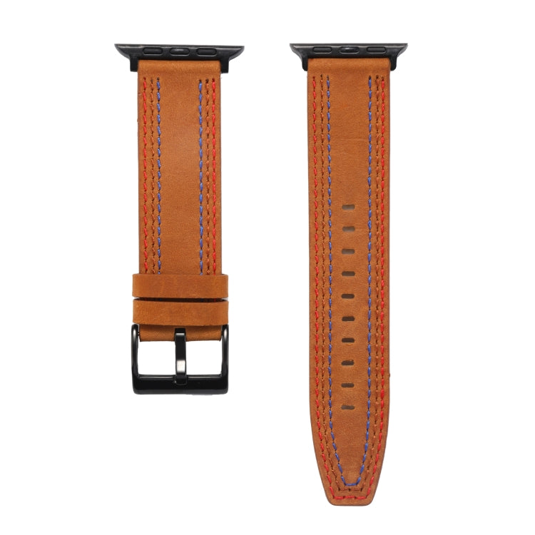 Sewing Matte Leather Watch Band for Apple Watch Ultra 49mm&Watch Ultra 2 49mm / Series 9&8&7 45mm / SE 3&SE 2&6&SE&5&4 44mm / 3&2&1 42mm(White) by bashfashion