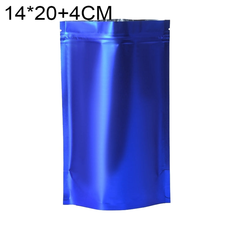 100 PCS/Set Matte Aluminum Foil Snack Stand-up Pouch, Size:14x20+4cm(Blue) by bashfashion