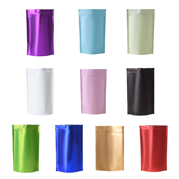 100 PCS/Set Matte Aluminum Foil Snack Stand-up Pouch, Size:14x20+4cm(Blue) by bashfashion