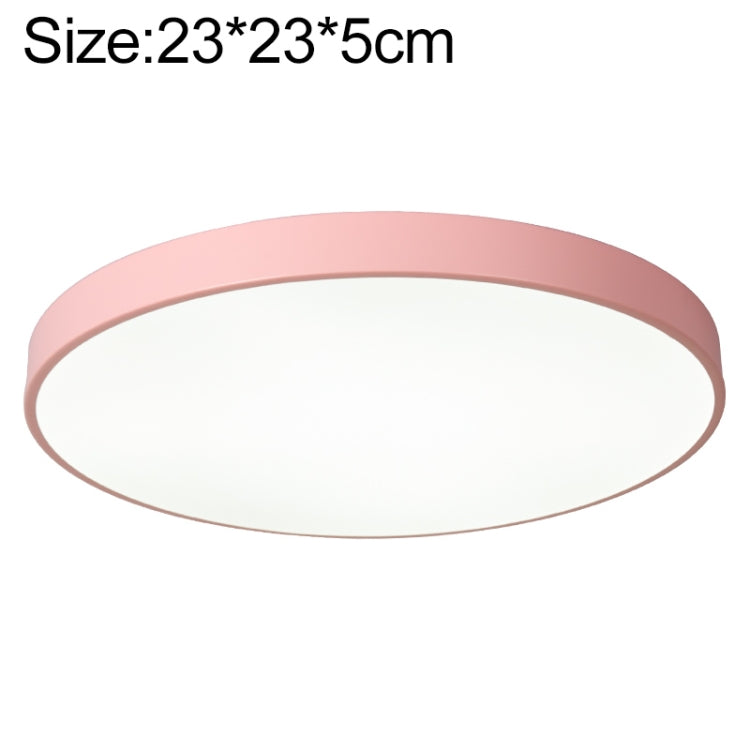 Macaron LED Round Ceiling Lamp, White Light, Size:23cm(Pink) by bashfashion