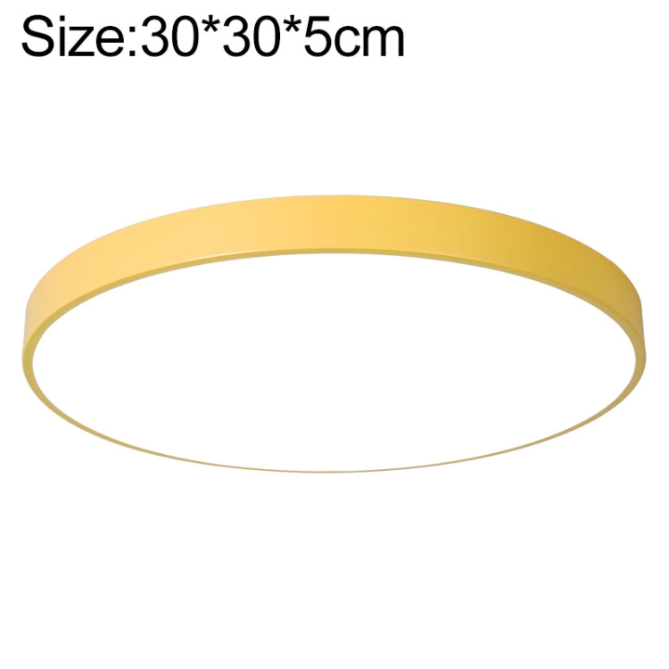 Macaron LED Round Ceiling Lamp, White Light, Size:30cm(Yellow) by bashfashion