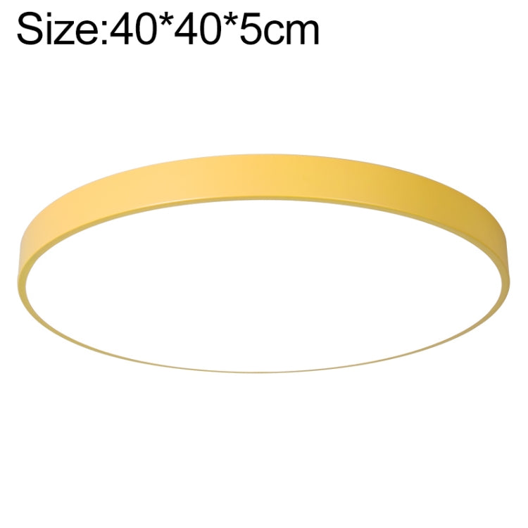 Macaron LED Round Ceiling Lamp, White Light, Size:40cm(Yellow) by bashfashion