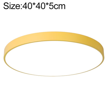 Macaron LED Round Ceiling Lamp, White Light, Size:40cm(Yellow) by bashfashion