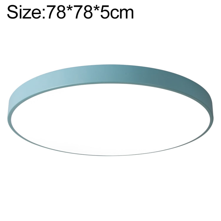 Macaron LED Round Ceiling Lamp, White Light, Size:78cm(Blue) by bashfashion