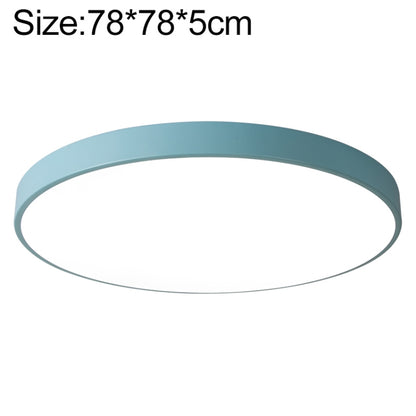 Macaron LED Round Ceiling Lamp, White Light, Size:78cm(Blue) by bashfashion