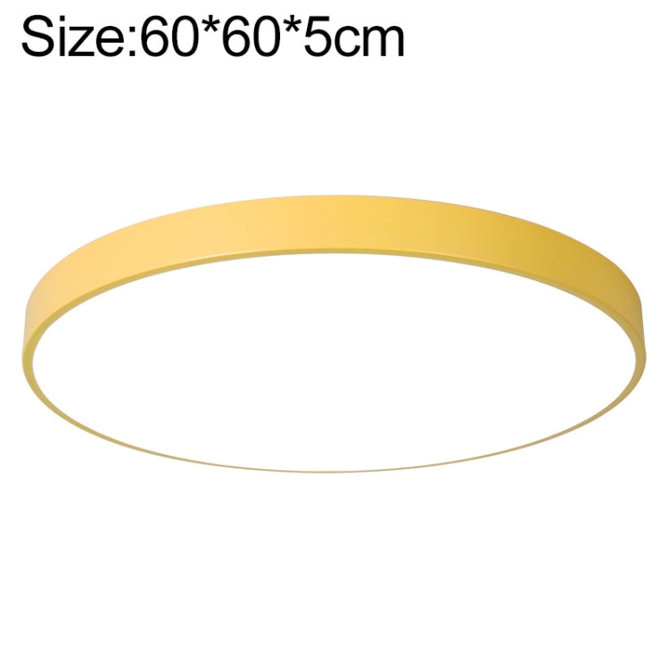 Macaron LED Round Ceiling Lamp, Stepless Dimming, Size:60cm(Yellow) by bashfashion