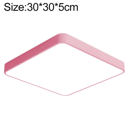 Macaron LED Square Ceiling Lamp, White Light, Size:30cm(Pink) by bashfashion