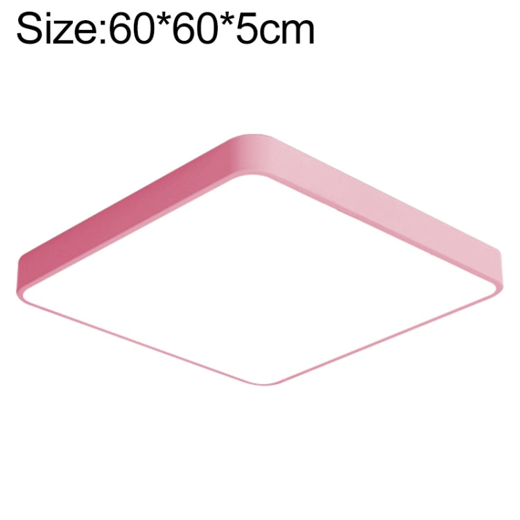 Macaron LED Square Ceiling Lamp, 3-Colors Light, Size:60cm(Pink) by bashfashion