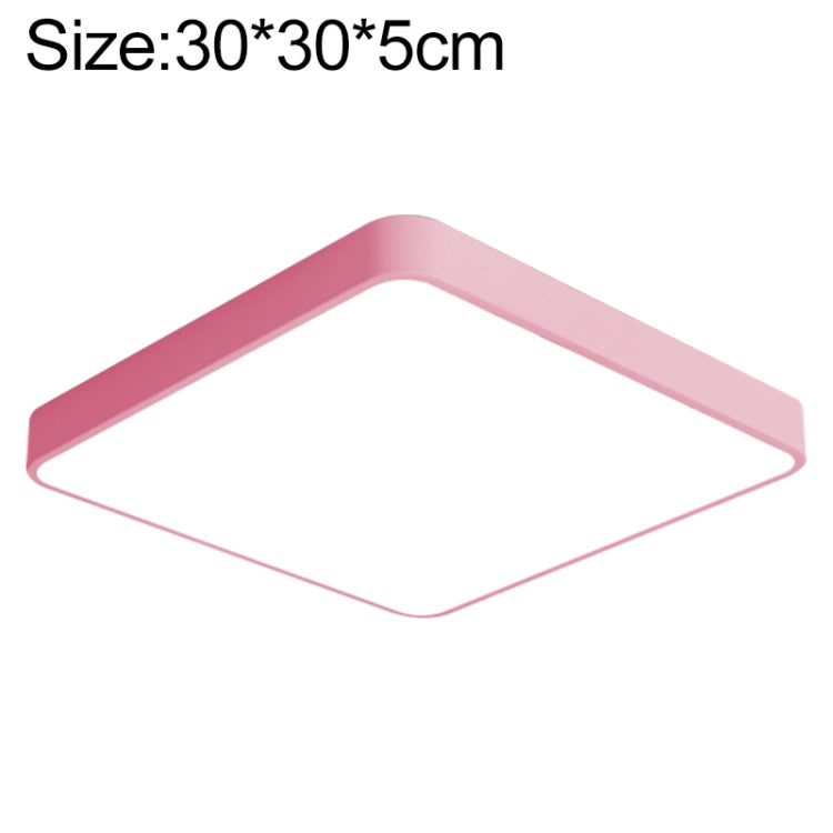 Macaron LED Square Ceiling Lamp, Stepless Dimming, Size:30cm(Pink) by bashfashion