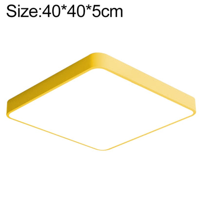 Macaron LED Square Ceiling Lamp, Stepless Dimming, Size:40cm(Yellow) by bashfashion