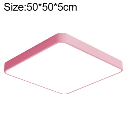 Macaron LED Square Ceiling Lamp, Stepless Dimming, Size:50cm(Pink) by bashfashion