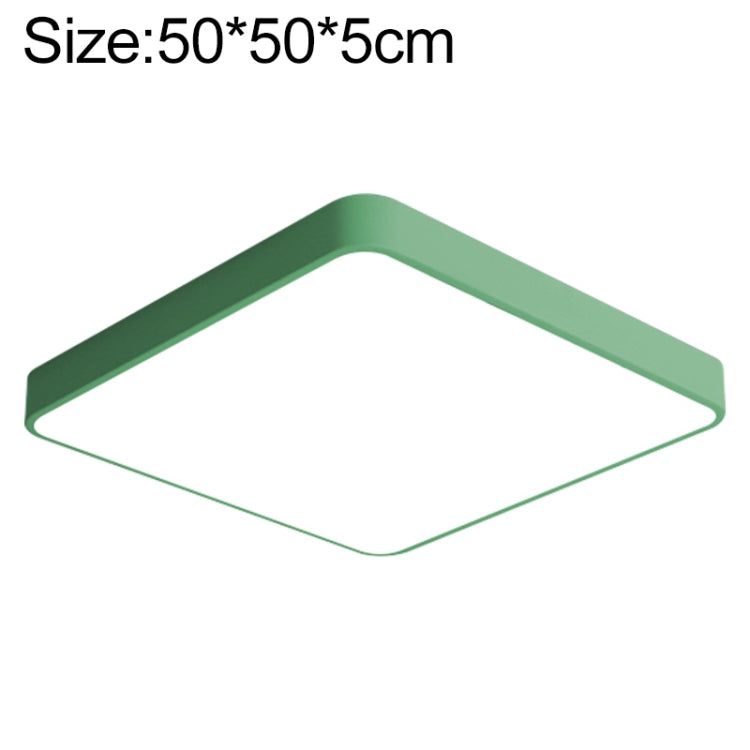 Macaron LED Square Ceiling Lamp, Stepless Dimming, Size:50cm(Green) by bashfashion