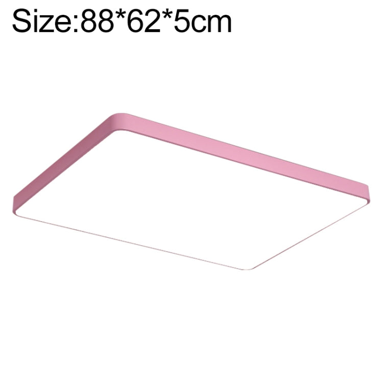 Macaron LED Rectangle Ceiling Lamp, White Light, Size:88x62cm(Pink) by bashfashion