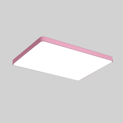 Macaron LED Rectangle Ceiling Lamp, White Light, Size:88x62cm(Pink) by bashfashion