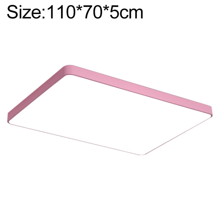 Macaron LED Rectangle Ceiling Lamp, White Light, Size:110x70cm(Pink) by bashfashion