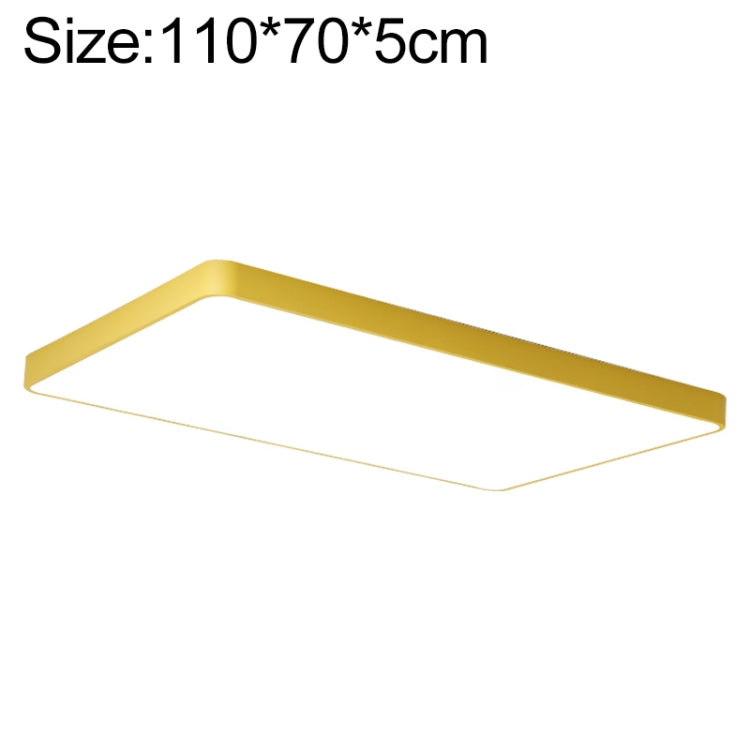 Macaron LED Rectangle Ceiling Lamp, White Light, Size:110x70cm(Yellow) by bashfashion