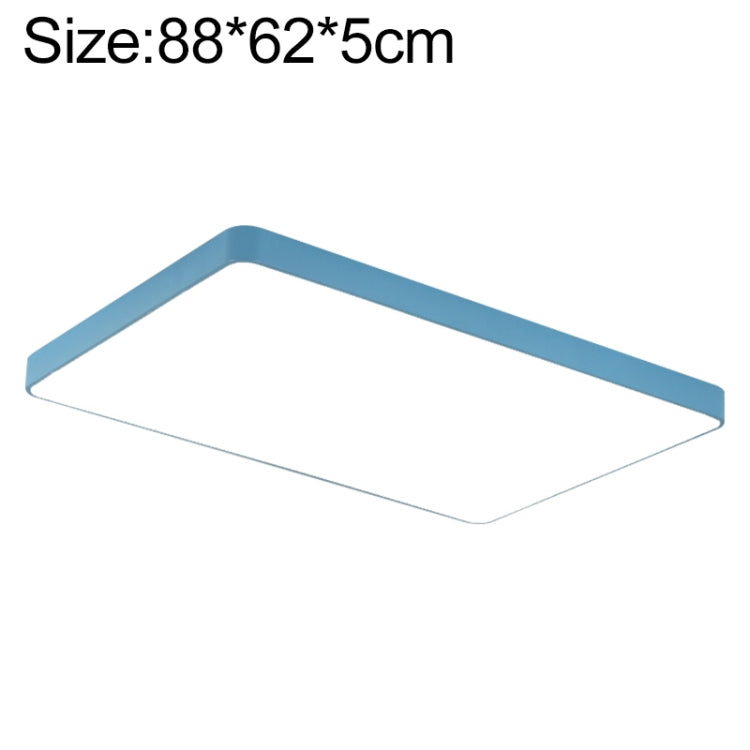 Macaron LED Rectangle Ceiling Lamp, 3-Colors Light, Size:88x62cm(Blue) by bashfashion