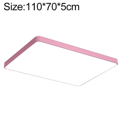 Macaron LED Rectangle Ceiling Lamp, 3-Colors Light, Size:110x70cm(Pink) by bashfashion