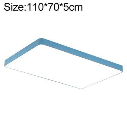Macaron LED Rectangle Ceiling Lamp, 3-Colors Light, Size:110x70cm(Blue) by bashfashion