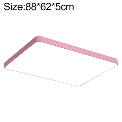 Macaron LED Rectangle Ceiling Lamp, Stepless Dimming, Size:88x62cm(Pink) by bashfashion