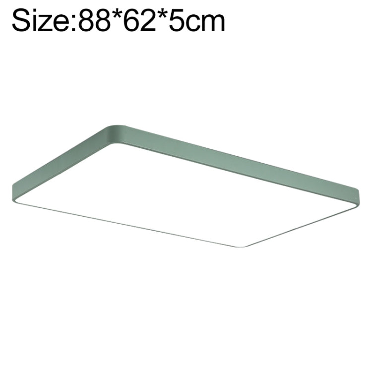 Macaron LED Rectangle Ceiling Lamp, Stepless Dimming, Size:88x62cm(Green) by bashfashion
