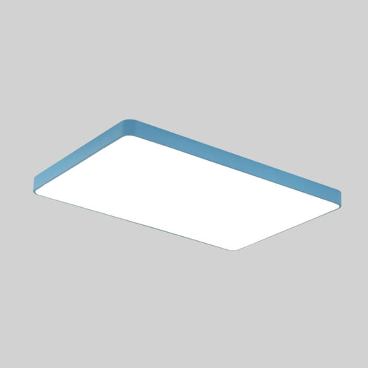 Macaron LED Rectangle Ceiling Lamp, Stepless Dimming, Size:88x62cm(Blue) by bashfashion