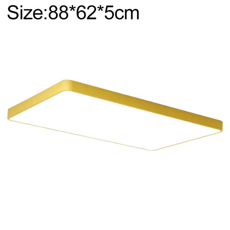Macaron LED Rectangle Ceiling Lamp, Stepless Dimming, Size:88x62cm(Yellow) by bashfashion
