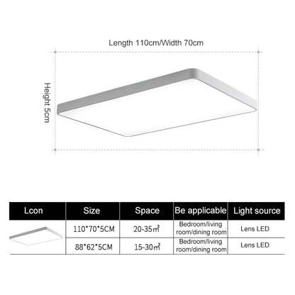 Macaron LED Rectangle Ceiling Lamp, Stepless Dimming, Size:88x62cm(Pink) by bashfashion