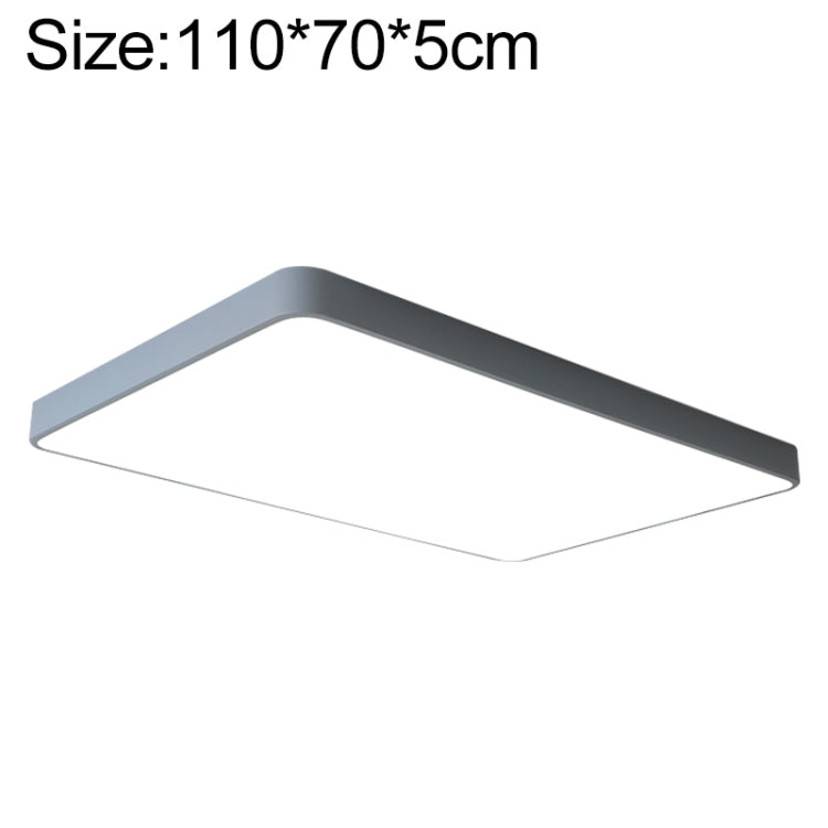 Macaron LED Rectangle Ceiling Lamp, Stepless Dimming, Size:110x70cm(Grey) by bashfashion