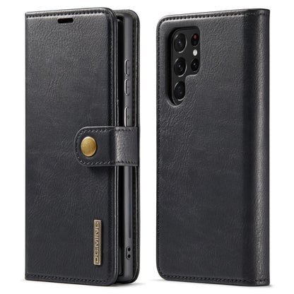 For Samsung Galaxy S22 Ultra 5G DG.MING Crazy Horse Texture Detachable Magnetic Leather Phone Case(Black) by DG.MING