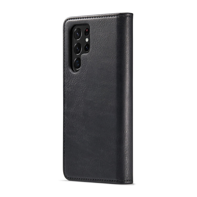 For Samsung Galaxy S22 Ultra 5G DG.MING Crazy Horse Texture Detachable Magnetic Leather Phone Case(Black) by DG.MING