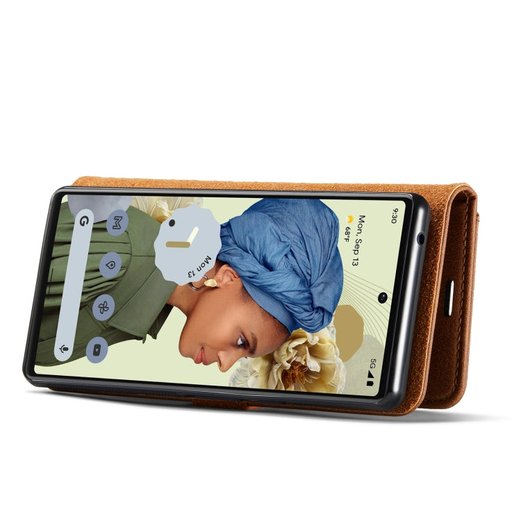 For Google Pixel 6 Pro DG.MING Crazy Horse Texture Detachable Magnetic Leather Phone Case(Brown) by DG.MING