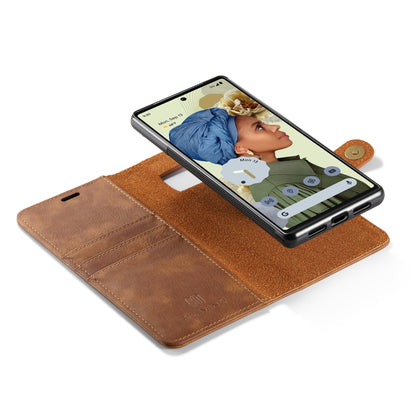 For Google Pixel 6 Pro DG.MING Crazy Horse Texture Detachable Magnetic Leather Phone Case(Brown) by DG.MING