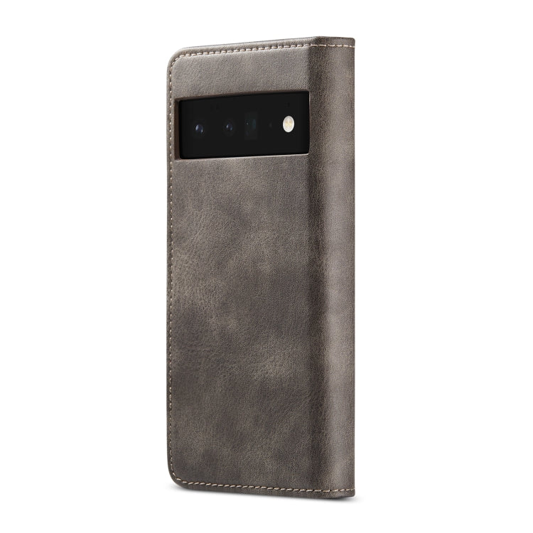 For Google Pixel 6 Pro DG.MING Crazy Horse Texture Detachable Magnetic Leather Phone Case(Grey) by DG.MING