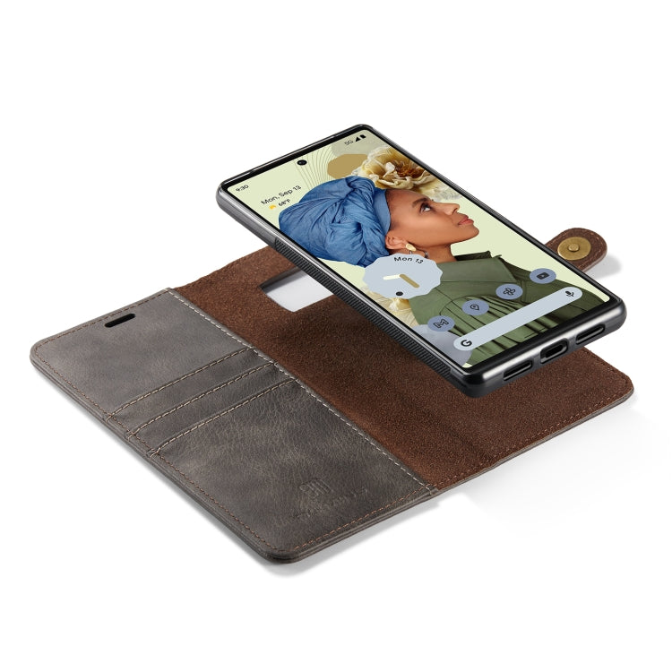For Google Pixel 6 Pro DG.MING Crazy Horse Texture Detachable Magnetic Leather Phone Case(Grey) by DG.MING