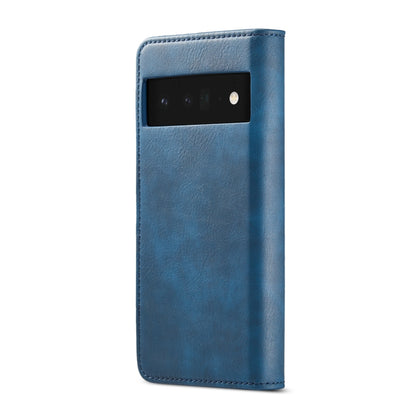 For Google Pixel 6 Pro DG.MING Crazy Horse Texture Detachable Magnetic Leather Phone Case(Blue) by DG.MING