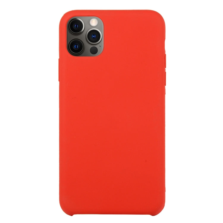 For iPhone 12 Pro Max Solid Silicone Phone Case(China Red) by bashfashion