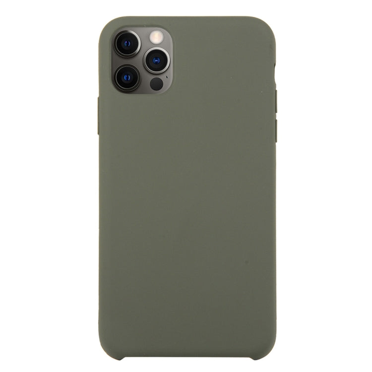 For iPhone 12 Pro Max Solid Silicone Phone Case(Olive Green) by bashfashion