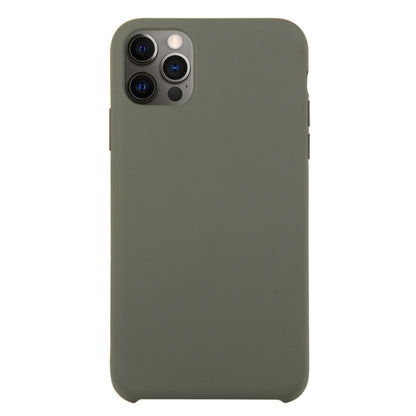 For iPhone 12 Pro Max Solid Silicone Phone Case(Olive Green) by bashfashion