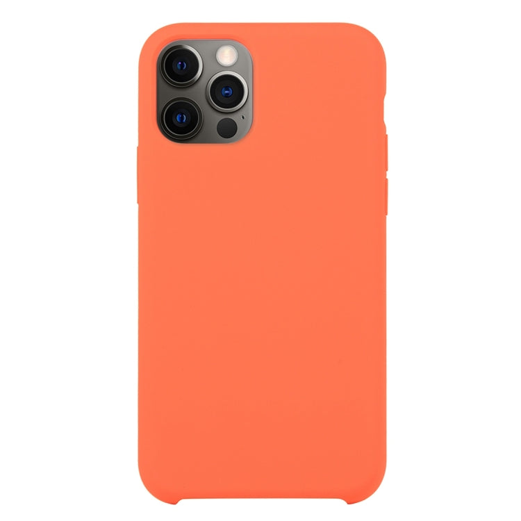For iPhone 12 Pro Max Solid Silicone Phone Case(Orange Red) by bashfashion